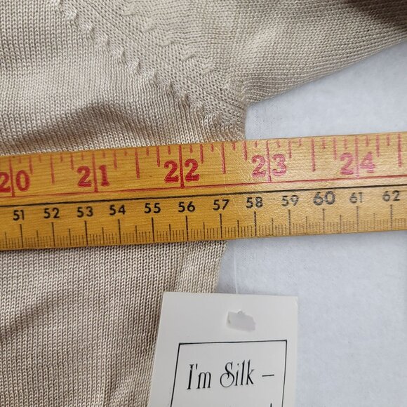 Kevo Collection Womens Silk Cardigan Size XL Beige Button-Up Deadstock - Picture 8 of 10